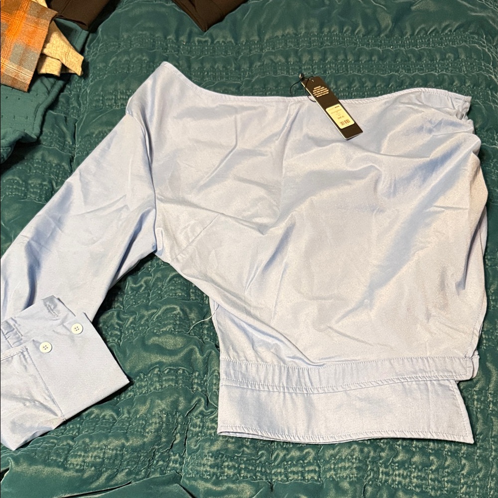 Fashion Nova Light Blue Blouse